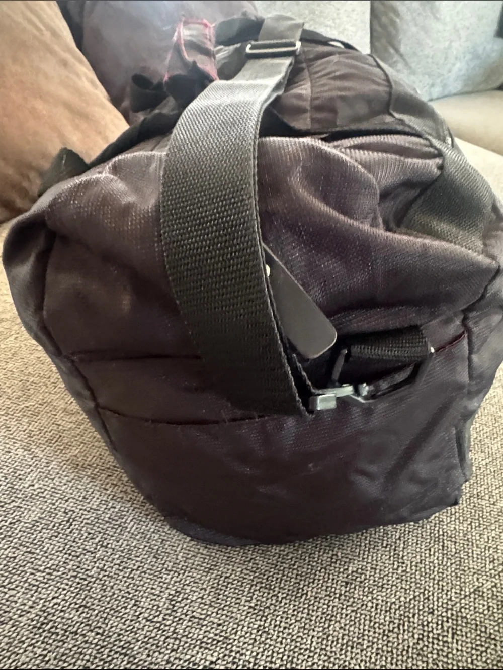 Men's Black Duffel Bag with Red Accents - Travel & Gym